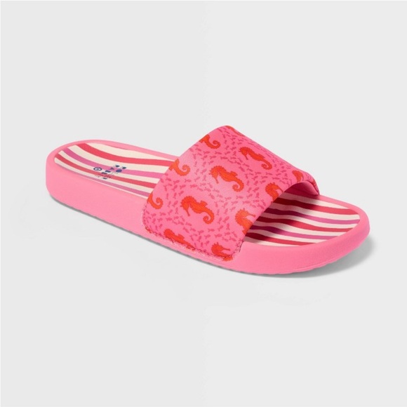 ROLLER RABBIT x TARGET Pink Slides Seahorse Multi Stripe Slip on Sandals NWT - Picture 3 of 5